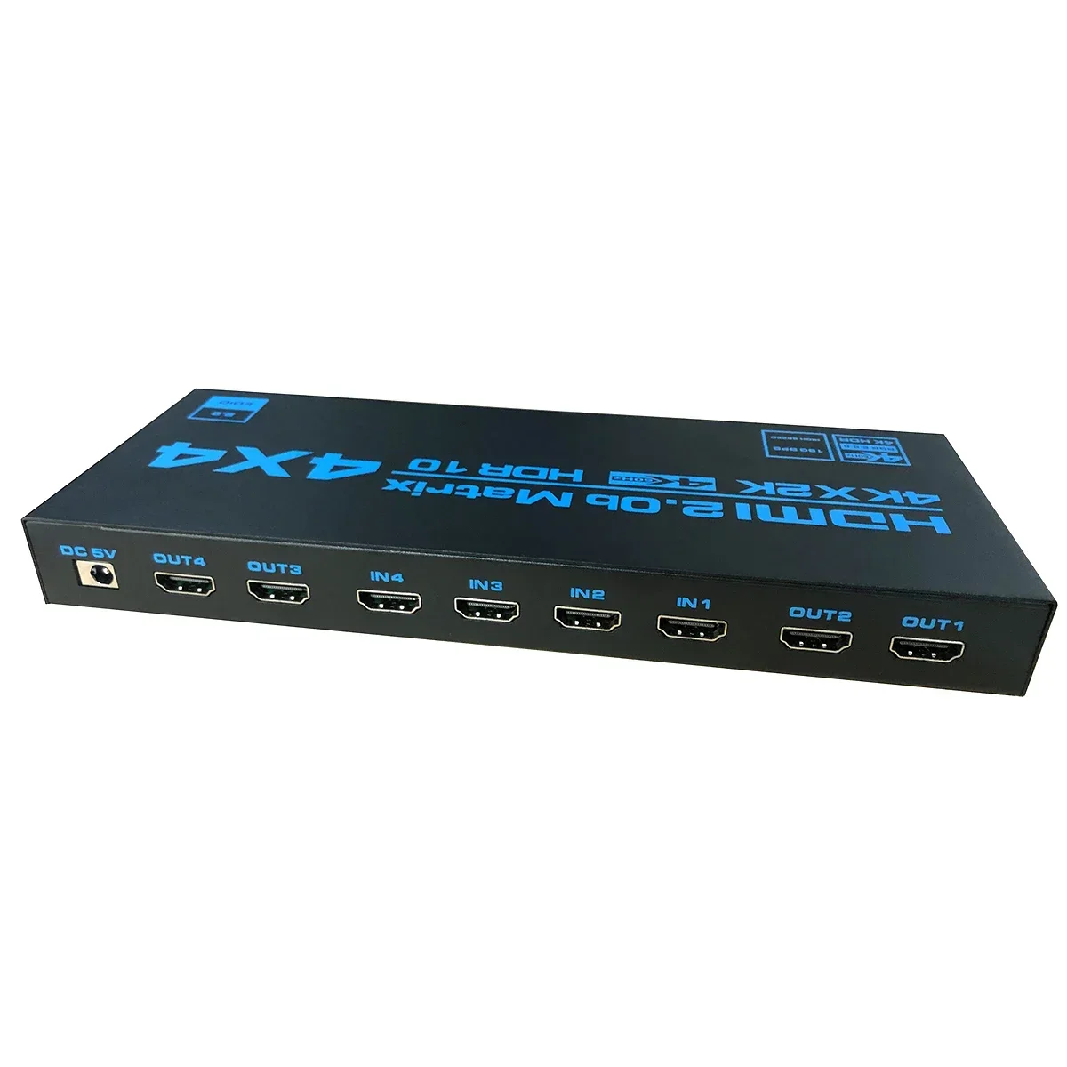 HDR10 4K 4x4 HDMI Matrix HDCP2.2 HDMI Switcher Splitter 4 Inputs and 4 Outputs Video Converter EDID for Camera PC To TV Monitor