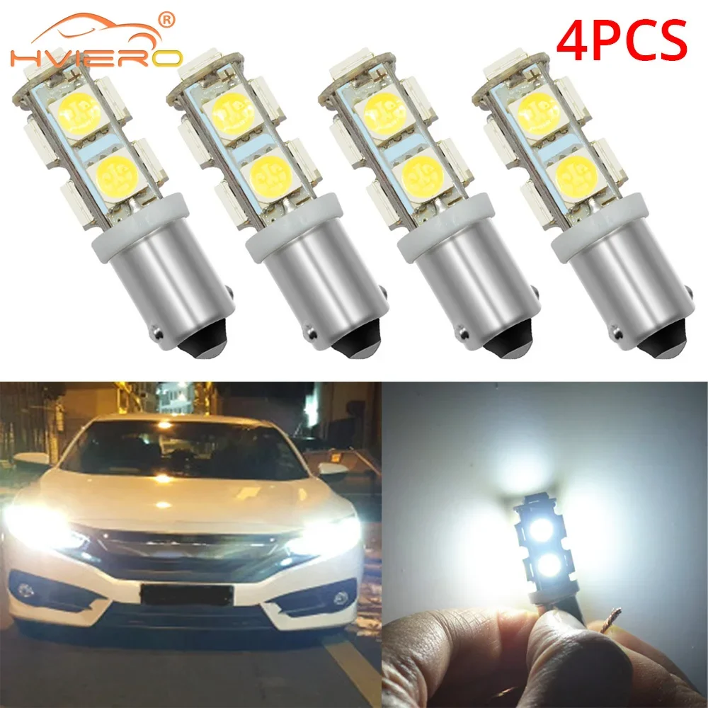 

4X T11 Ba9s 5050 9SMD Car License Plate Light White Door Steering Brake Signal Bulb Rear Led Modification Accessories Universal