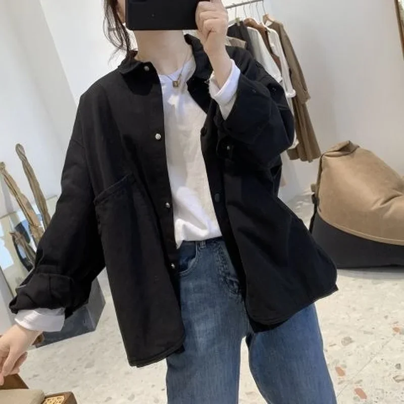 Basic Jackets Women Autumn Pockets Solid Simple Safari Style Streetwear Fashion Stylish Minimalist Popular Outwear Ulzzang Chic