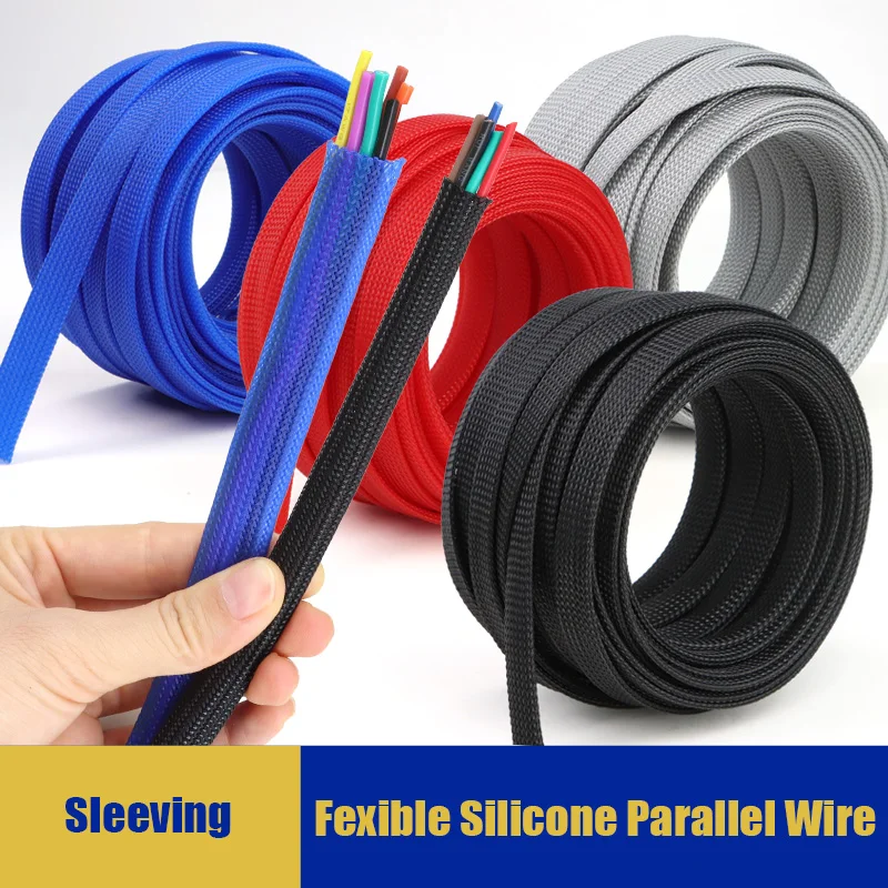 PET Cable Sleeve Expandable 2mm - 60mm 2/5/10m Insulated Braided Sleeving Data Line Protection Flame-Retardant Wire Wrap Sheath