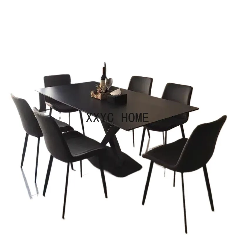 

Дизайнерский обеденный стол, современный прямоугольный черный обеденный стол, кухонный комнатный стол, мебель для дома
