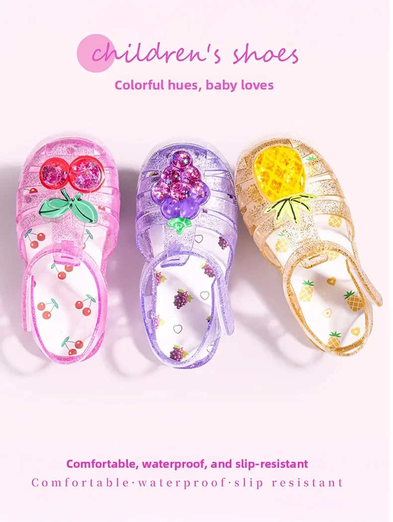 Modische Sommer-Neuheit: Kinder-Jelly-Sandalen, Trendige Süße Strandschuhe, Mädchen-Cartoon-Frucht-Sandalen, Schüler-Kristallschuhe – Detail 18