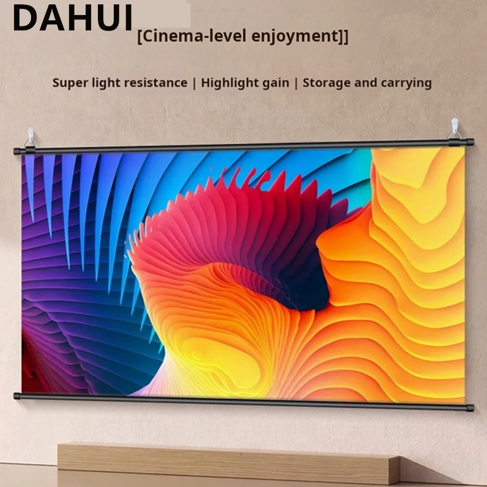 Projector Screen With Stand Metal Grey 4K 16:9 HD Foldable Splicing Anti-light Projection Projector Screen for Gift
