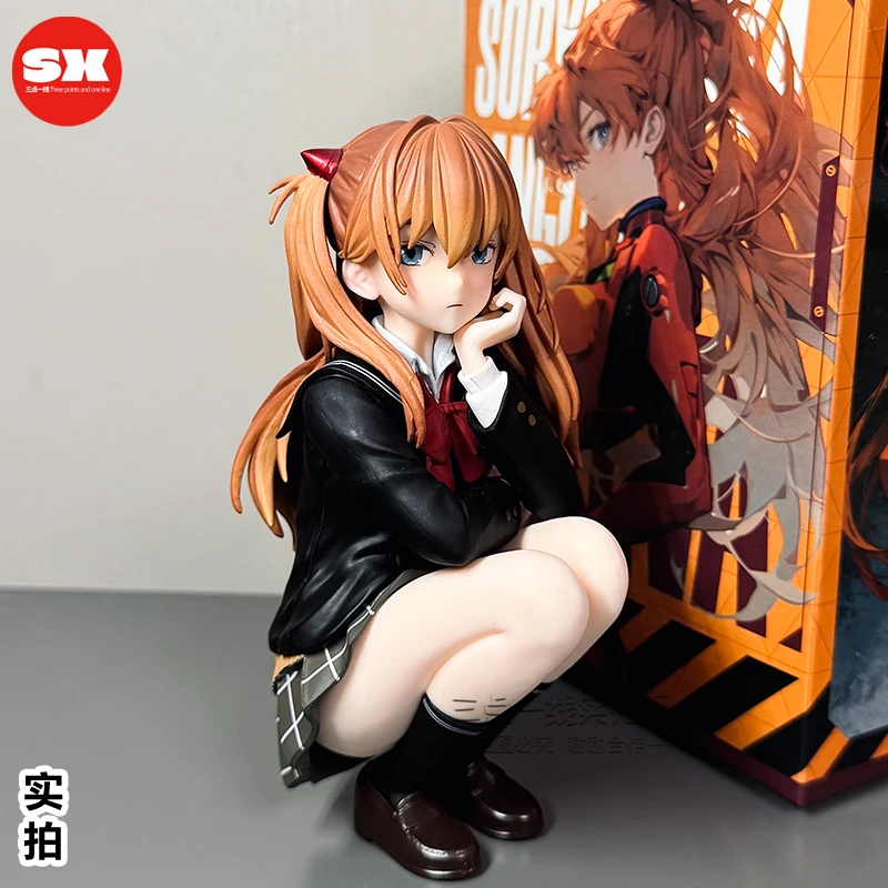 

New School Style Squatting Posture Asuka Anime Merchandise Figurine Anime Model Desktop Case Decoration Gift