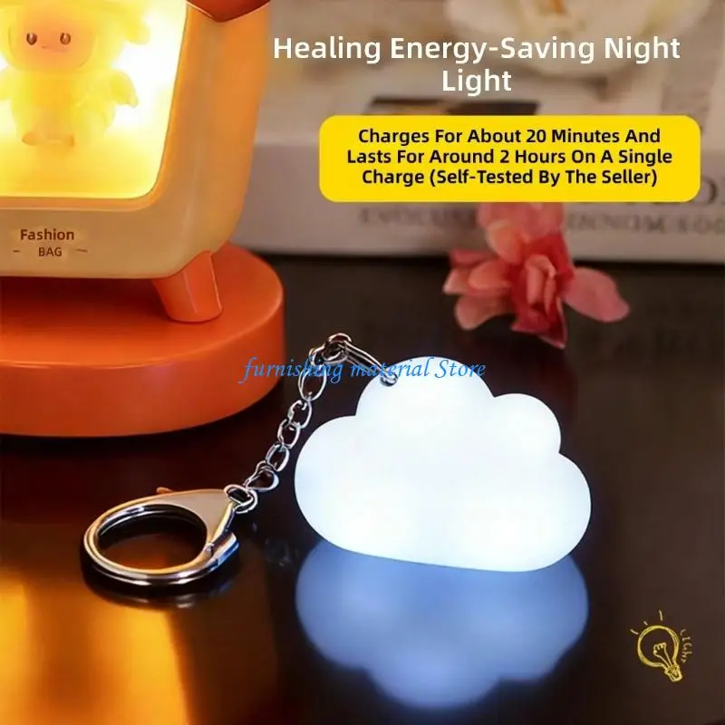 

Y5GD Touch Control Keychain Night Lamp Cloud Small Light Pendant Portable Wallet Handbag Light Purse Accessories