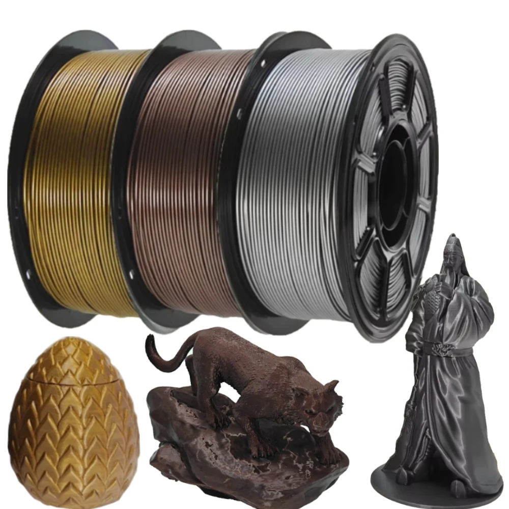 

Филамент для 3D-принтера PETG, металлический, серебристый, кофейный, золотой, 1 кг, 1,75 мм, 1080 футов на рулоне, вакуумная упаковка для 3D-принтера
