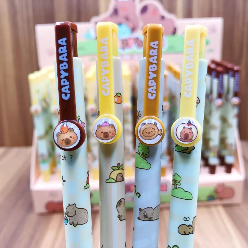 

4 Pieces Capybara ballpoint pen Cartoon 0.5mm Black Ink Signature Pen Office School Writing Stationery Supplies Children gift