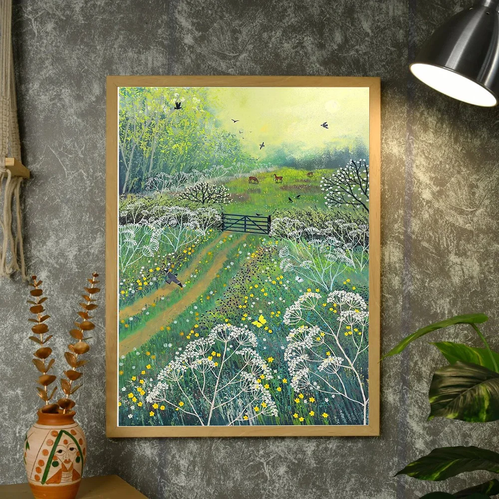 خمر المشهد النباتي قماش جدار الفن الريف طبيعة اللوحة ريفي مزرعة ديكور المنزل جدار ديكور صور #4