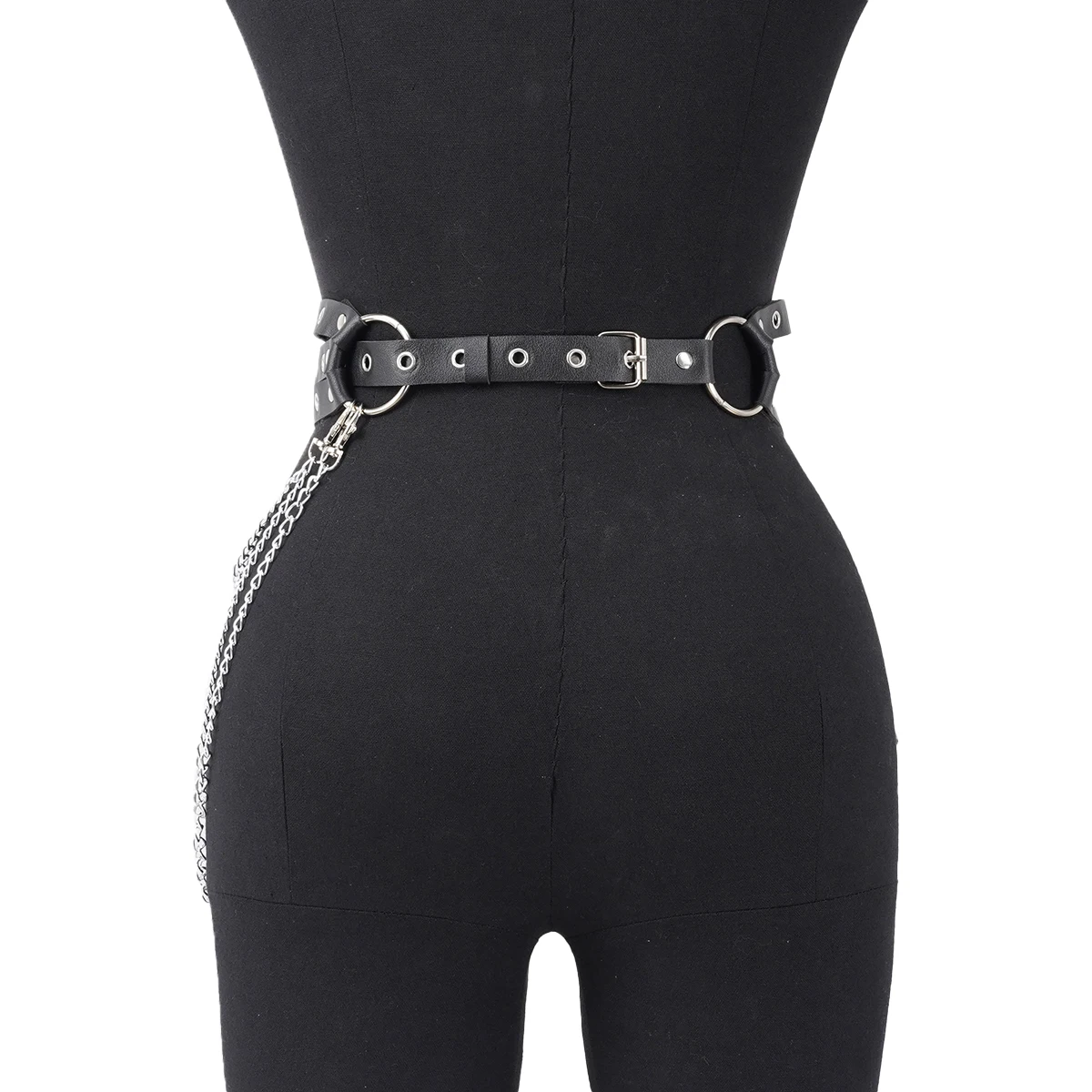 Women Fashion Belts Punk Street Style Leg Chain Pu Leather Gothic Body Chain Harness multi-storey Waist Belt Clothing Accessorie