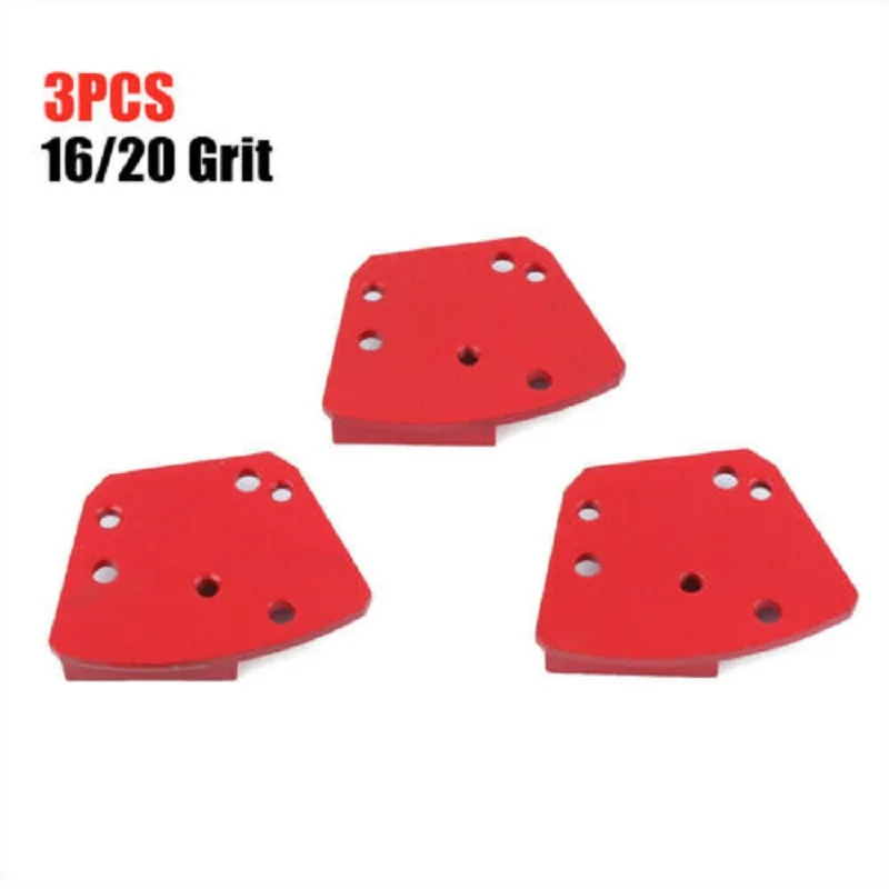 16/20 Grit 3 Pcs Diamond Trapezoid Grinding Tools, Concrete Leveling Paint Floor Metal Bond Scraper for Grinder Floor Concrete