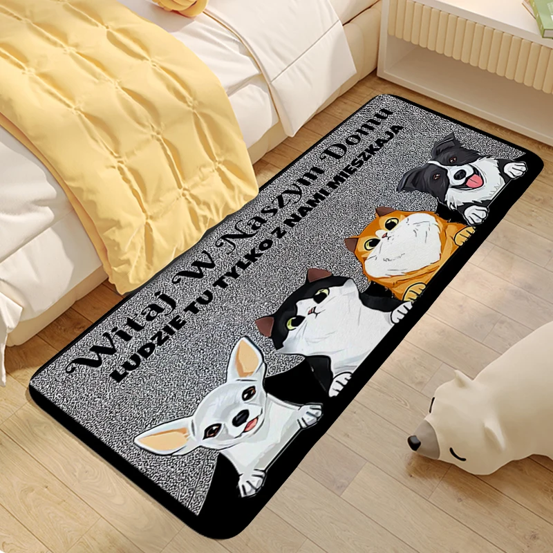 

Pet Cat Dog Cute Foot Mat Washable Non-slip Kitchen Sleeping Room Rug Carpet for Bedroom Doormat Entrance Door Home Decorations