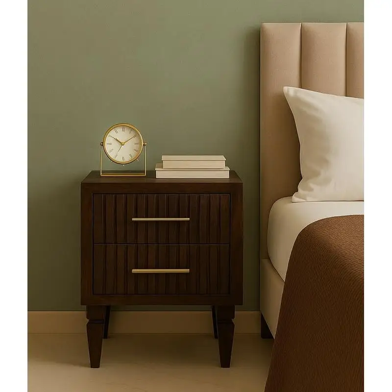 Belmont Solid Wood 2-Drawer Night Stand with Storage Compartment and Elegant Design