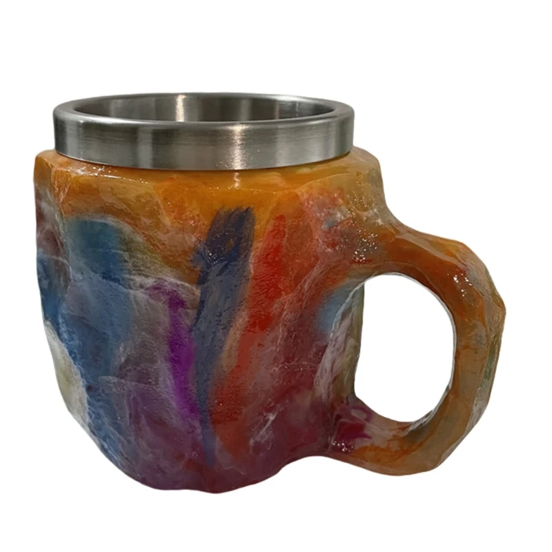 Heat Resistant Water Cup with Handle Beverage Drinkware Imitation Crystal Mineral Coffee Mug for Home or Office Use Dropship