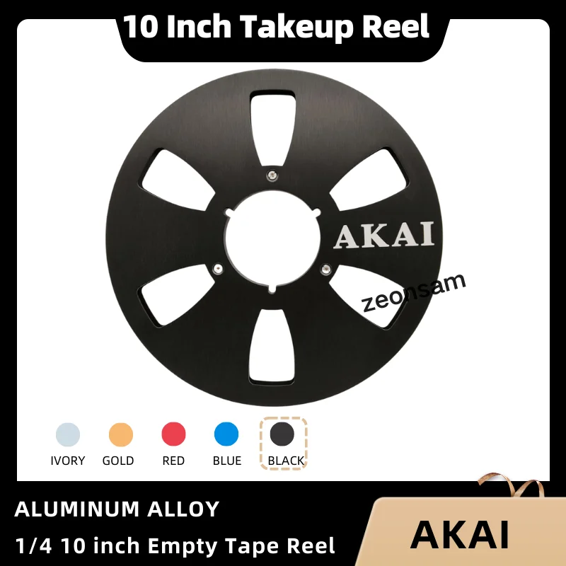 Akai 10.5 "X 1/4" นิ้วรีลแบบม้วนเทปเปล่า, ม้วนแบบม้วนต่อรีลอุปกรณ์เสริมแผ่นอลูมิเนียมที่เปิดโล่งชิ้นส่วนเครื่อง