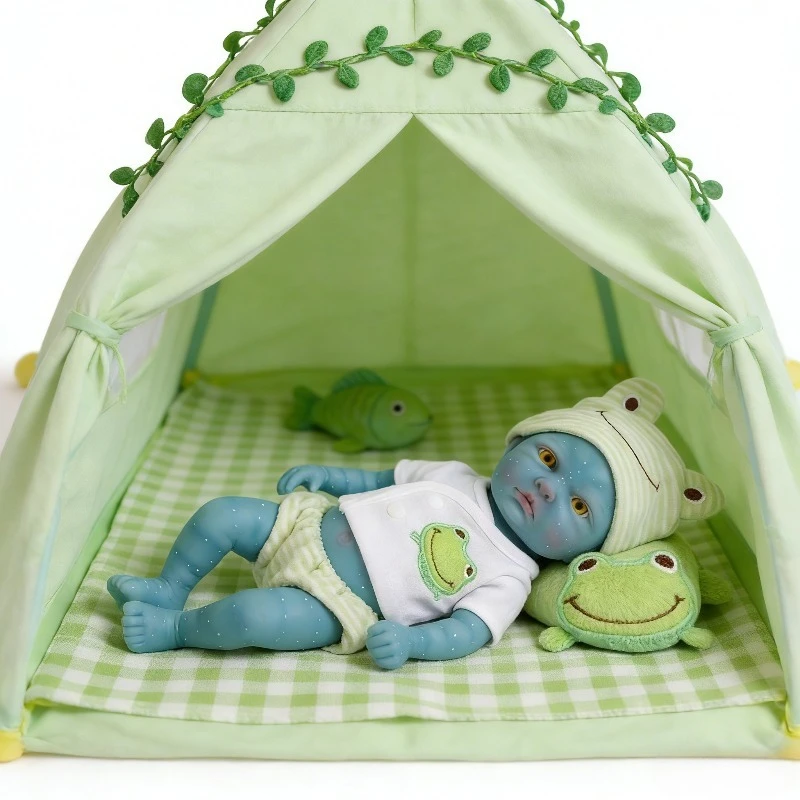 30cm Lifelike Reborn Baby Doll Solid Silicone Fairy Avatar  with Yellow  Eyes