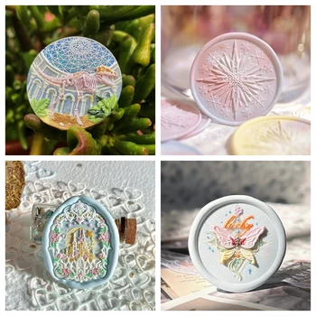 Tsukimi wax seal city 3D relief seal head carved brass head handmade DIY hand book envelope seal stamp toy seal head