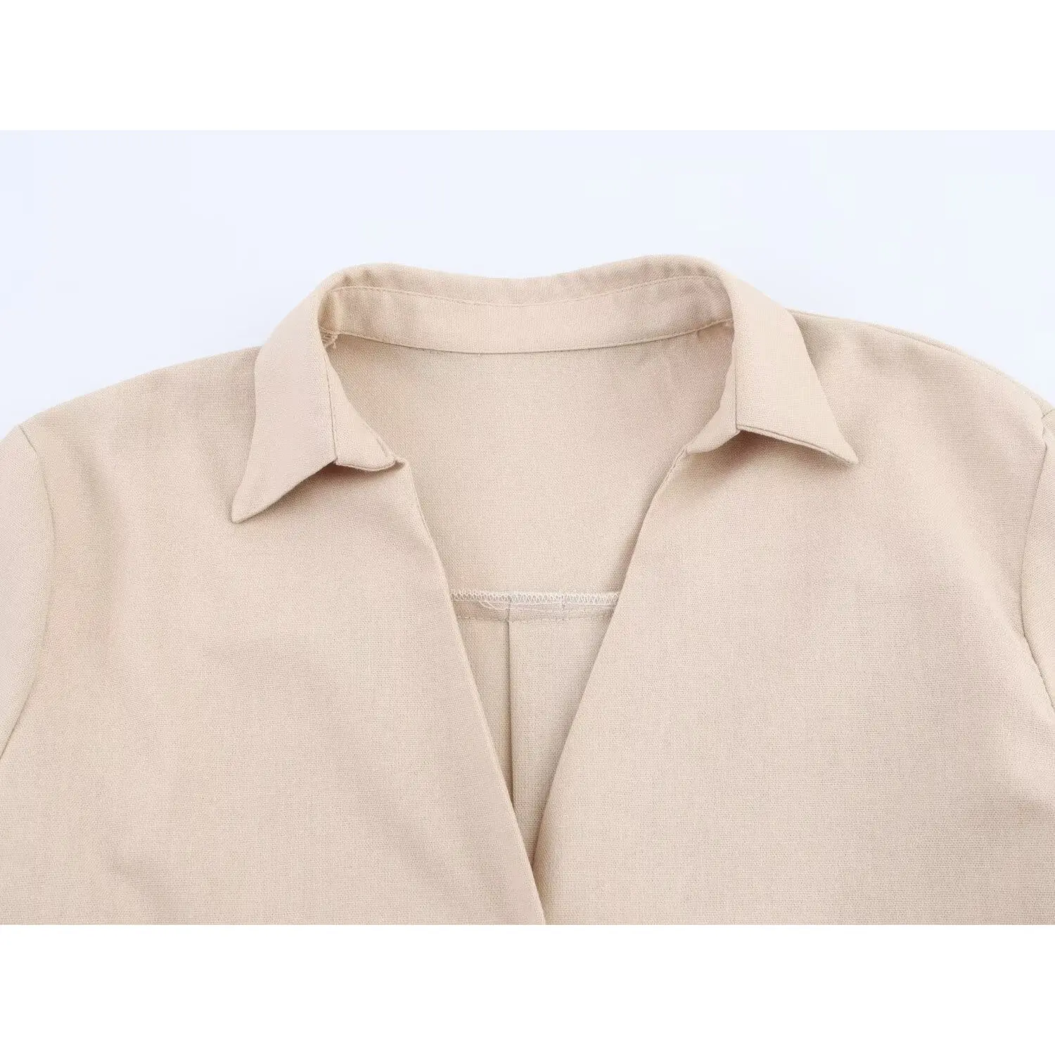 

JNLEAOG Осенняя новинка Sle Women's Faion Small V-ne Simple Sve Floral Commuting irt Loose Fit Long Sve Polyest...
