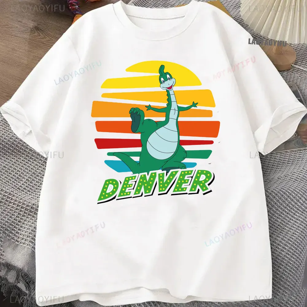 Cute Men TShirt Denver The Last Dinosaur Cartoon O Neck Tops Cotton T Shirt Humor Top Quality Birthday Gifts Graphic T Shirts