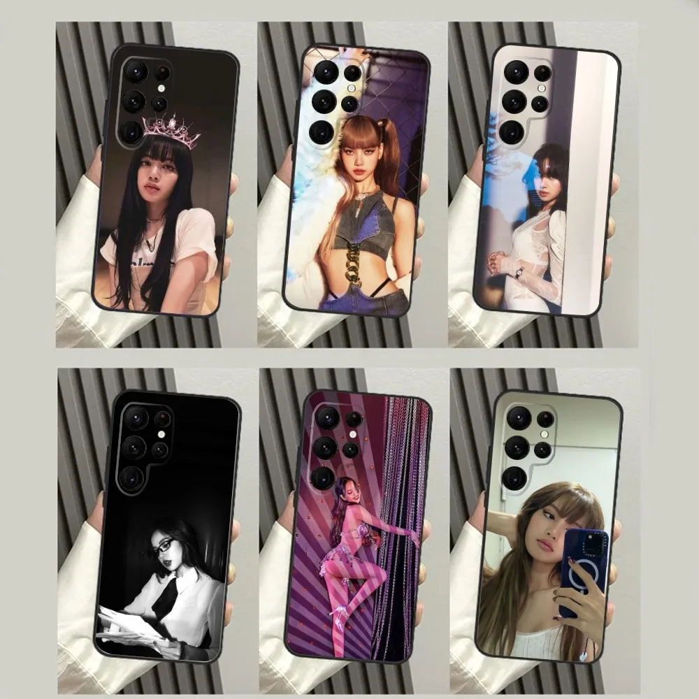 Kpop Singer L-Lisa Phone Case For SamsungS24,S23,S22,S21,S20 Ultra Pro S10,S30Plus,S9,20lite Ultra Black Cover