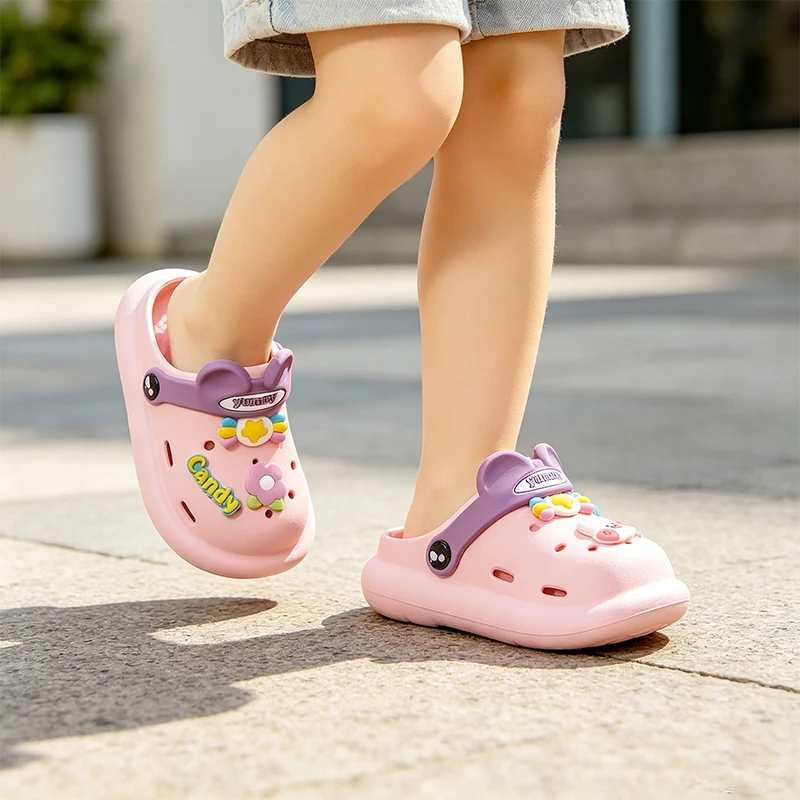 Toddler Girls PVC Soft Non-Slip Garden Shoes Kids Breathable Slip-On Sandals Summer Beach Pool Slippers - view 2