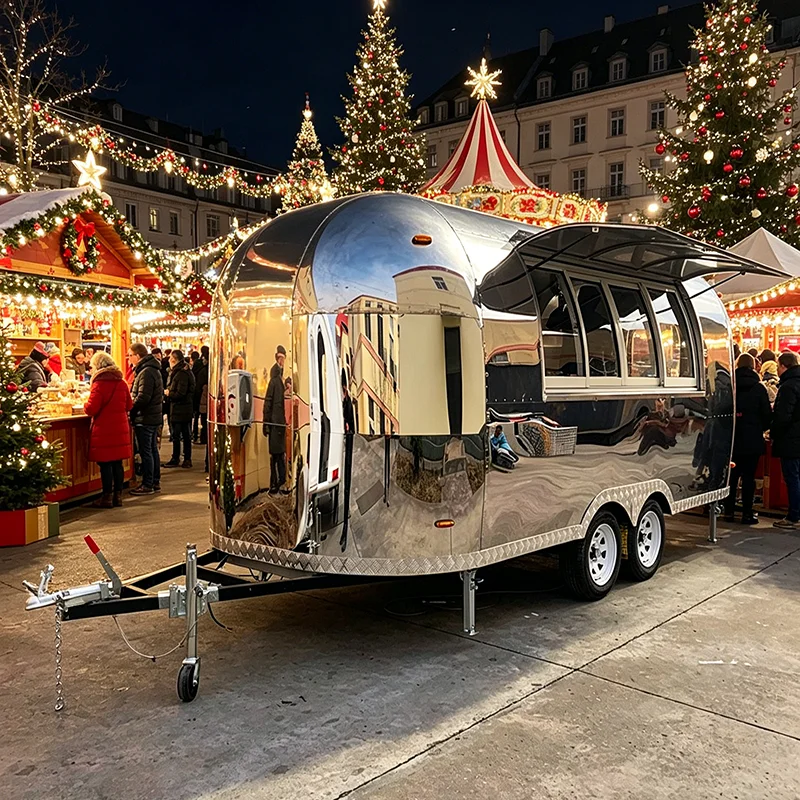 

Customized Mobile Seafood Food Truck Trailer Concession Cart For Snack Street Vending Beach Park Festival Catering Business