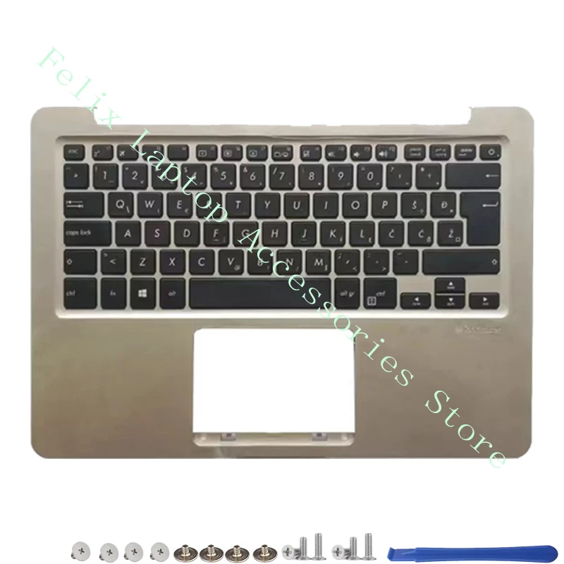 Imagem -06 - Tampa Traseira Lcd sem Toque Moldura Frontal Dobradiças Caixa Superior da Dobradiça Tampa Plástica Ajuste para Asus Vivobook X411u X411 X411uf X411un X411ua