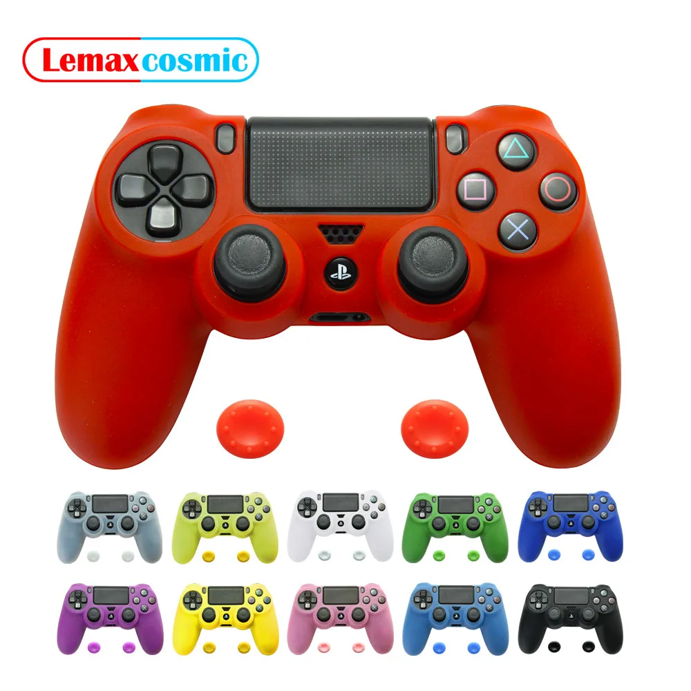 Silicone Soft Shell Gamepad Controller Housing Set Console Cover Case Thumb Stick Grip Joystick Caps For Sony Playstation 4 PS4