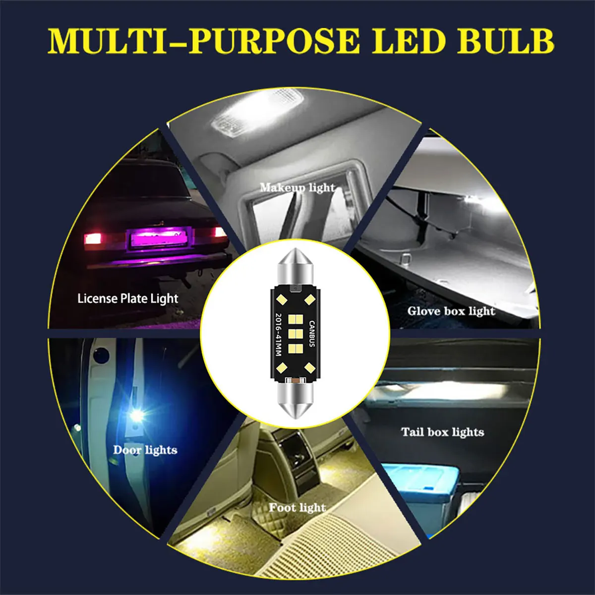 2 Stuks C 5W C 10W Led Lamp Canbus 31Mm 36Mm 39Mm 41Mm Festoen Led Auto Interieur Lichtkoepel Lezen Nummerplaat Lamp 12V Auto Wit