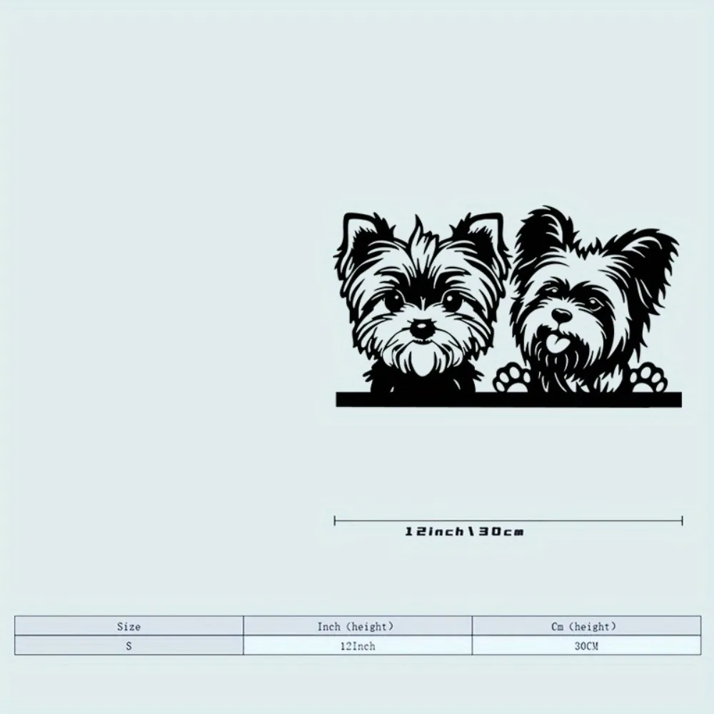 1pc Yorkshire Terrier Metal Wall Decor Powder Coated Iron Wall Art Gift For Dog Lovers Bedroom Home Wall Hanging Mural