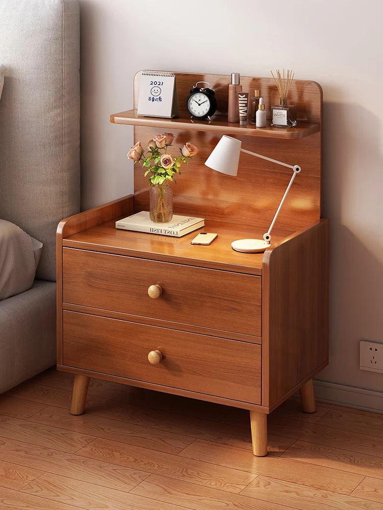 Bedside Bedroom Small, modern, simple, light and luxurious, high-grade bedside cabinet, simple bedside shelf for renting room.