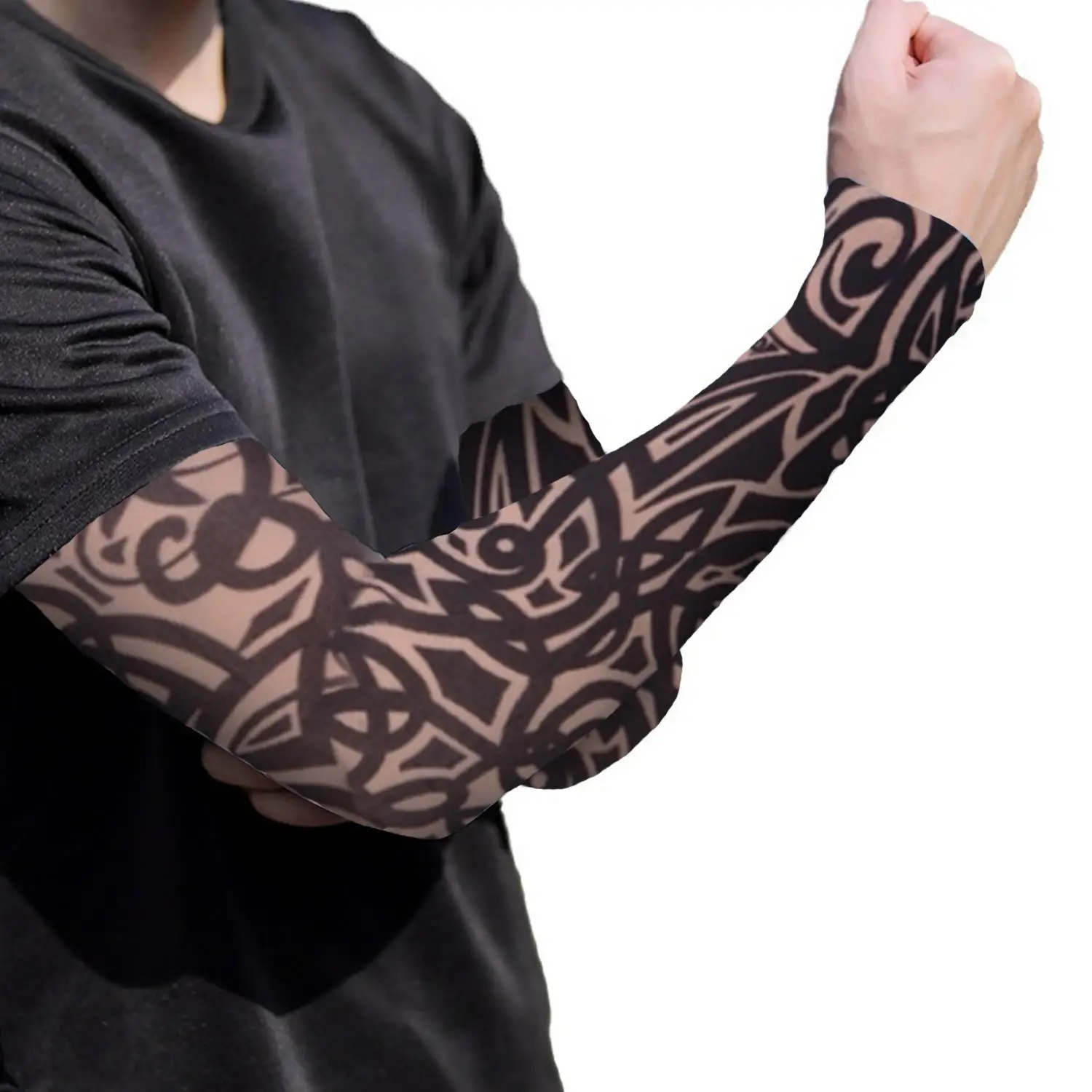 Manchon de tatouage d'été, 2 pièces, Protection UV, couverture de bras, manchette de cyclisme, Cool, respirant, soie glacée, Anti-brûlure, imprimé