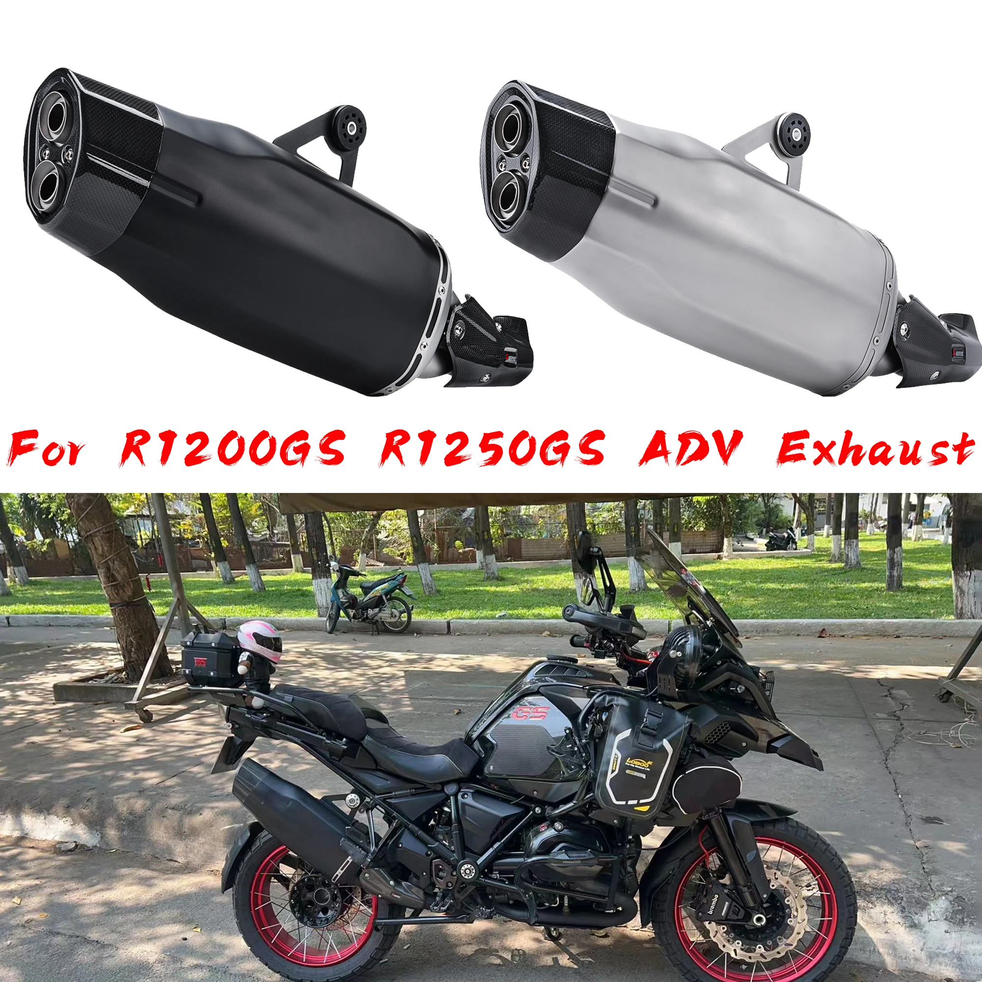 

Slip-on for BMW R1200GS R1250GS ADV Advanture Motorcycle Exhaust Muffler Carbon Fiber Handmade Escape E-Mark