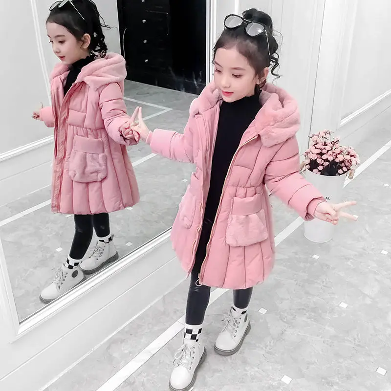 Winter Clothing Student Fashion Girls Cotton Jacket for Kids Clothes Princess Outerwear 12 10 8 7 Years Cute Casual Korean Coats