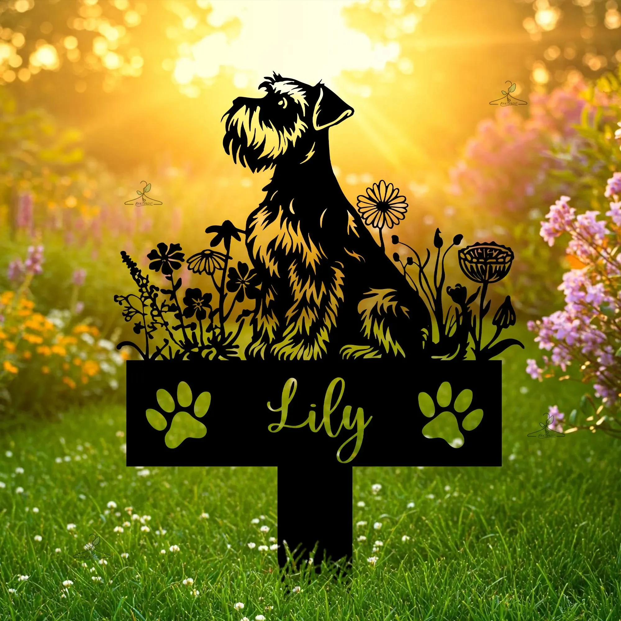 Custom Schnauzer Dog Memorial Sign Personalized Pet Loss Gift Outdoor Dog Remembrance Pet Loss Gift Remembrance Stake Dog Lover