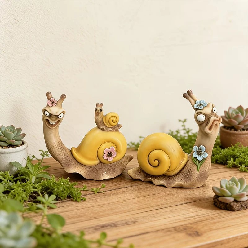Mgt-creative Sculpture Riding A Snail, Home Garden Decoration Crafts, Living Room Decoration Statue