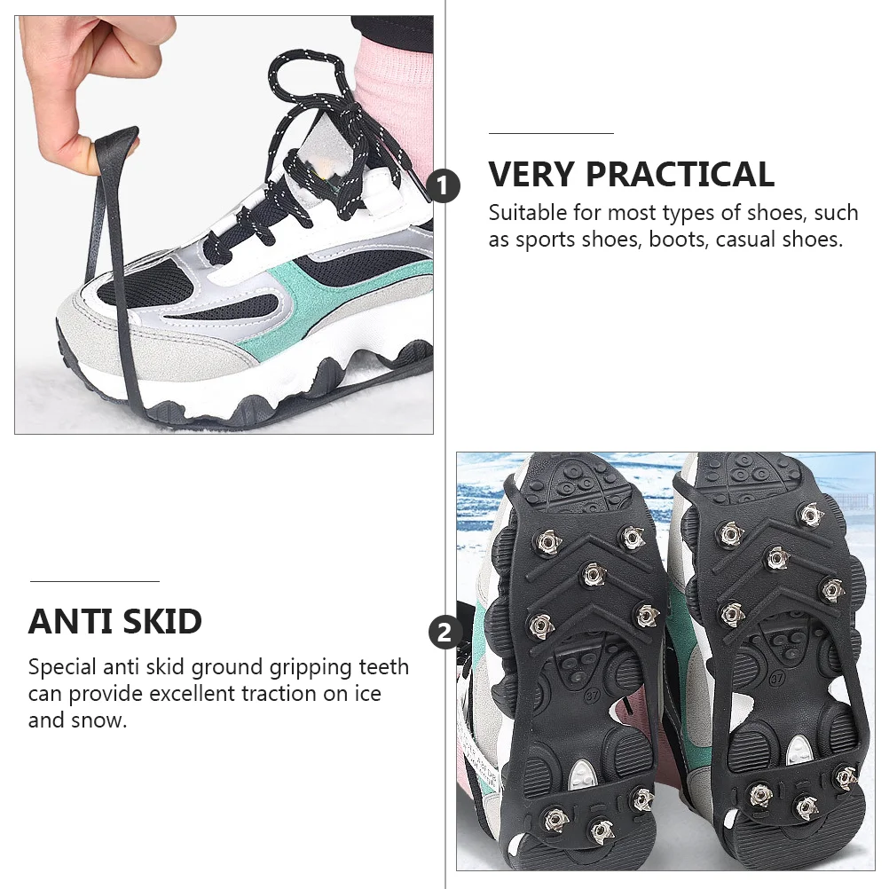 Non-slip Crampon Shoe Covers Casual Winter Ice Surface The Snow Non-skid Spikes Tpe Metal Outdoor Cleats Easy to Wear