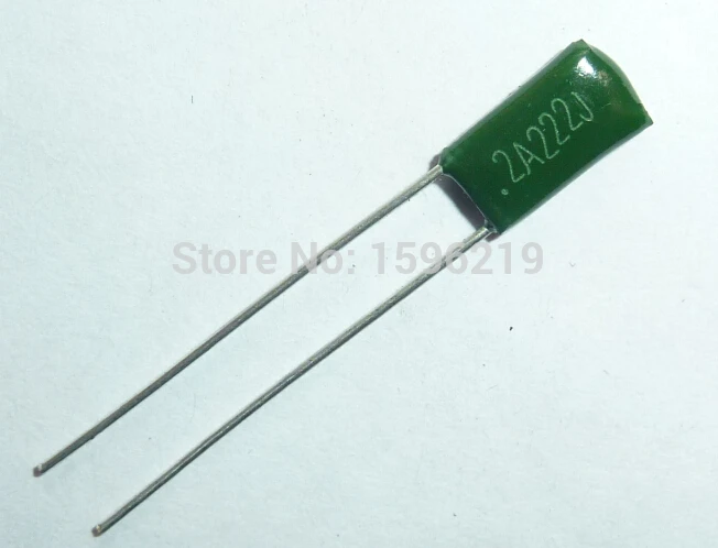 10pcs Mylar Film Capacitor 100V 2A222J 2200pF 2.2nF 2A222 5% Polyester Film capacitor