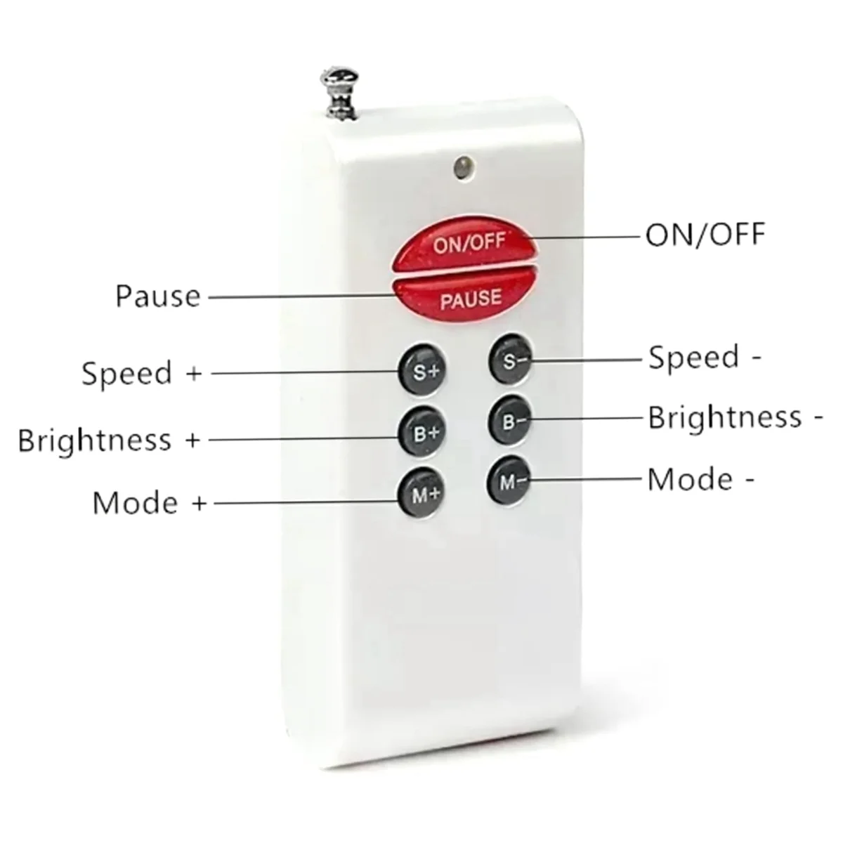 #856P 30A Remote Wireless Mini Controller for RGB LED Strip Light 8-Key Double RF Wireless Remote Controller (Black)
