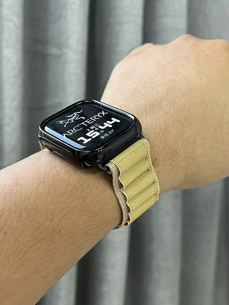 جبال الألب حلقة ل سوار ساعة أبل الترا 2 49 مللي متر سلسلة 10 9 8 7 6 SE 5 4 46 مللي متر 42 مللي متر 40-44 مللي متر 45 مللي متر 41 مللي متر G-هوك الرياضة حزام iwatch 10