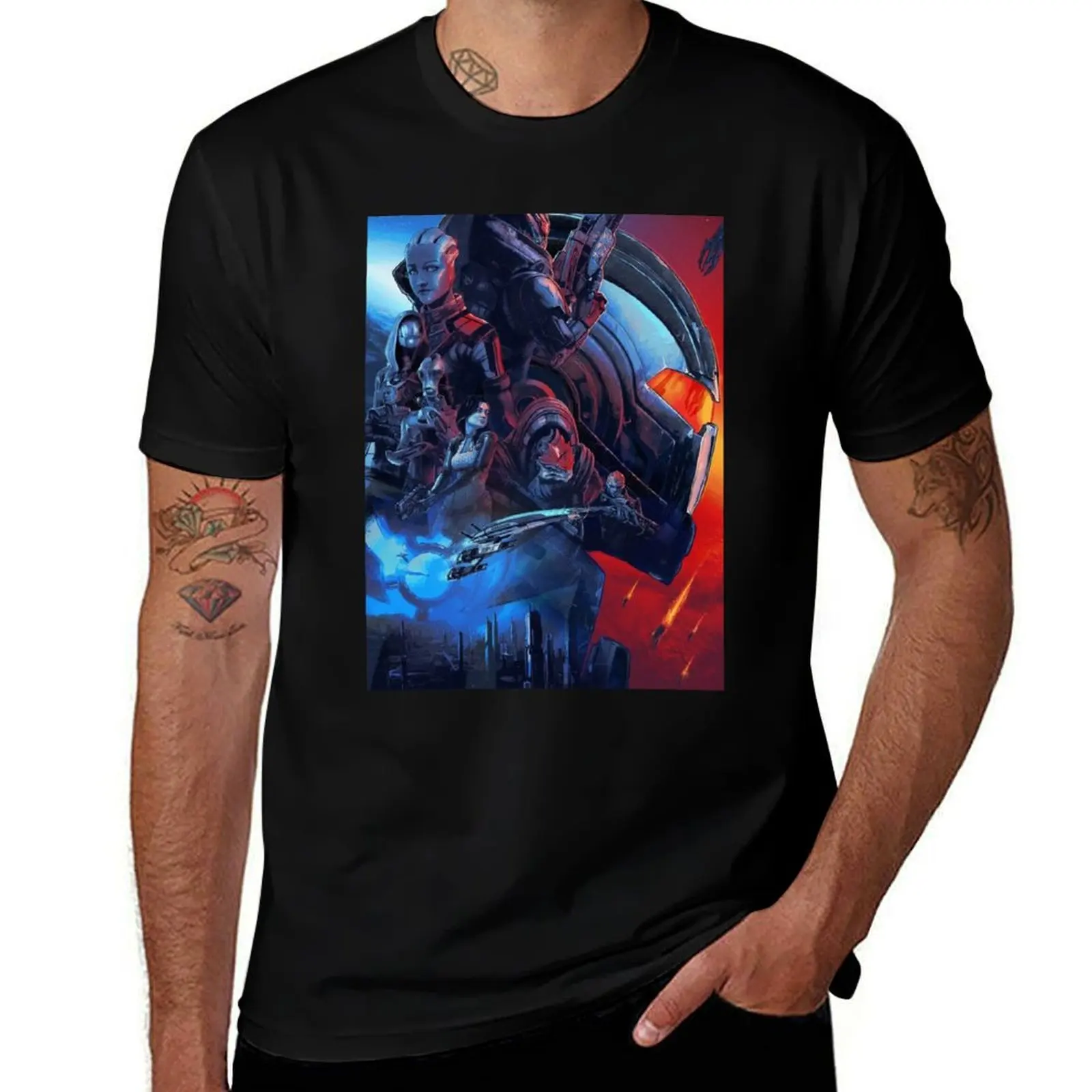 

Mass Effect T-Shirt Basic Solid Color Casual Tee Shirt