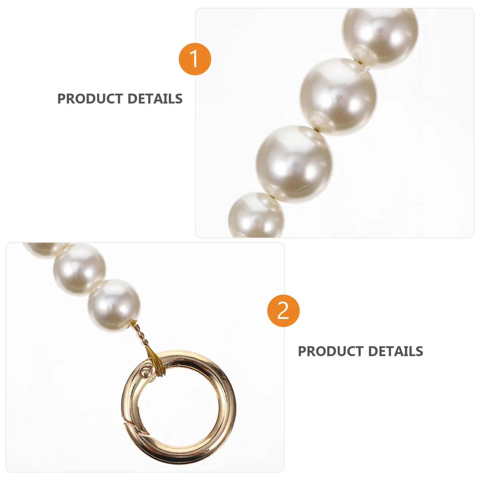 1Pcs Elegant Pearl Chain Strap for Handbag Customization Sturdy Alloy Ends Easy Install Reusable Bag Chain Strap DIY Purse