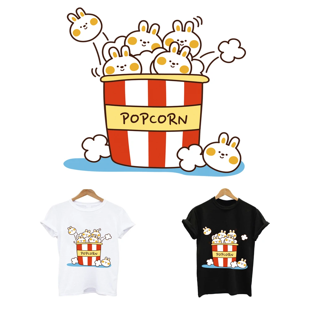 2 sztuk/partia aplikacja do prasowania popcornu żelazko na topliwe plastry termotransfer termoprzewodzący termoprzylepny T Shirt naklejki na ubrania