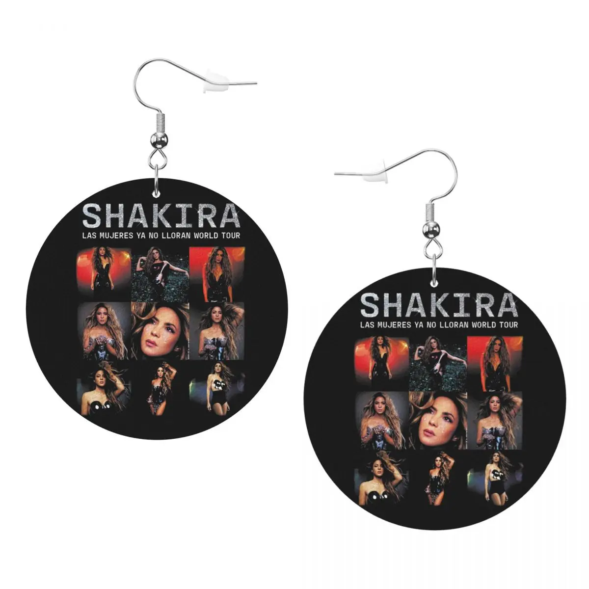 Custom Shakira Singer Star Leather Teardrop Earrings Fashion For Women Songs Music Jewelry Accessories For Valentine's Day