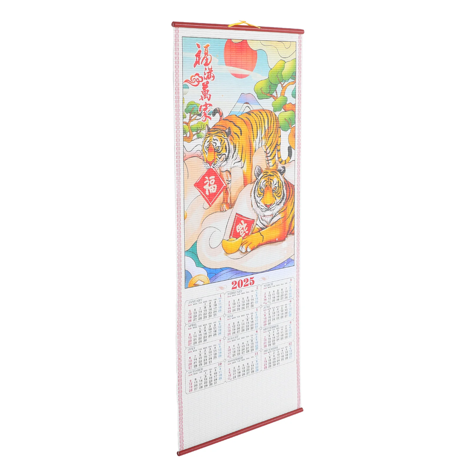 

Hanging Scroll Calendar Calendars Home Office Chinese Wall Clock Lunar Year Daily Monthly Travel