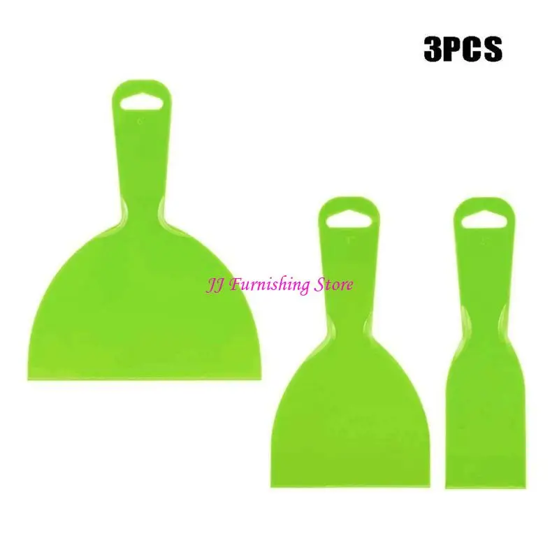 

A9LB Convenient 3x Putty Knives Plastic Spackle Tool Wallpaper Scraper Easy to Clean