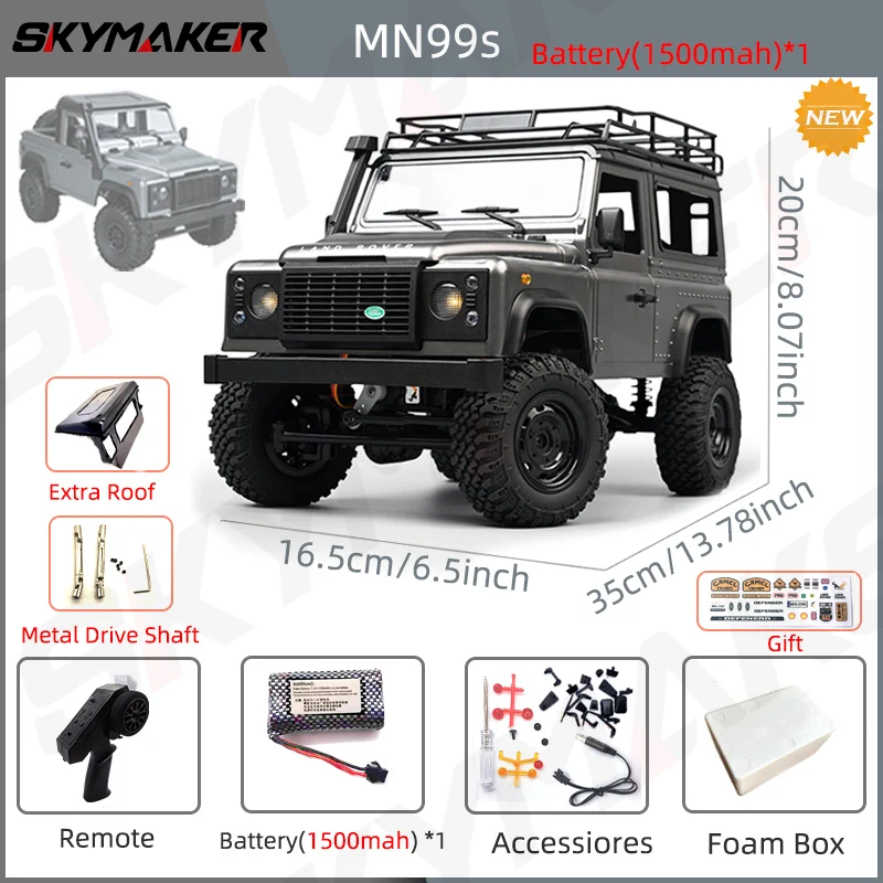 Nieuwe MN99s MN98 1:12 MN Model RTR Versie RC Auto 2.4G 4WD RC Rock Crawler Defender Afstandsbediening Auto 1/12 RC Truck Auto Speelgoed