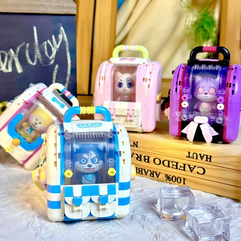 

Конструктор-рюкзак «Кот»: Микрочастицы, развивающая головоломка, детские игрушки для сборки, комбинированные украшения, милые подарки