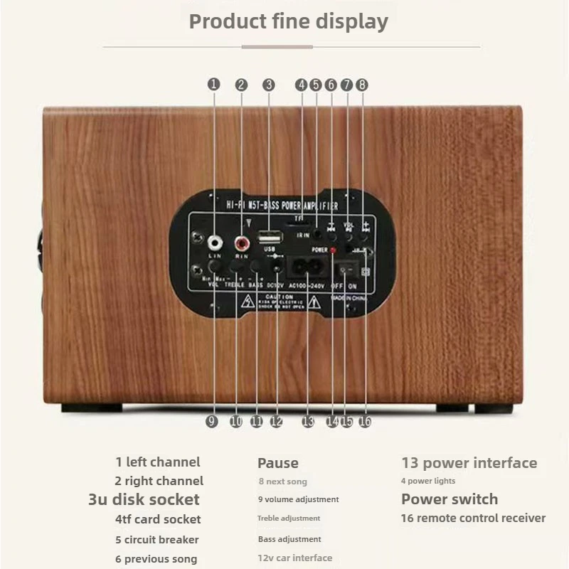 مضخم صوت تحميل السيارة سماعة لاسلكية تعمل بالبلوتوث 12 فولت 24 فولت فان ستيريو 220 فولت مكبر صوت منزلي USB نشط