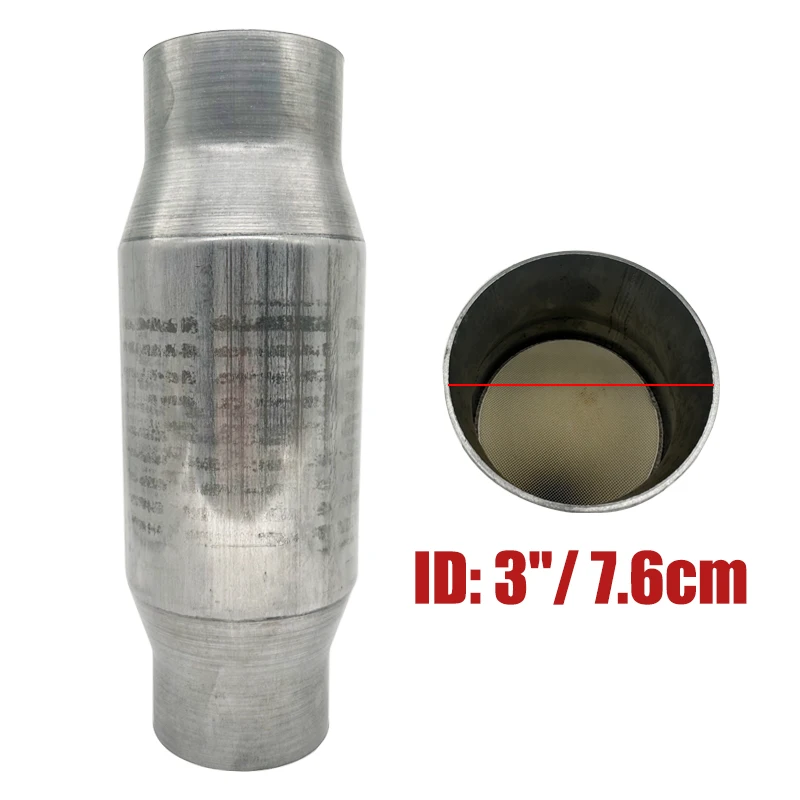 

3" 76mm Universal Car Catalytic Converter Exhaust Systems Muffler Length 11" 400 Ceramic High Flow Stainless Steel Weld-On