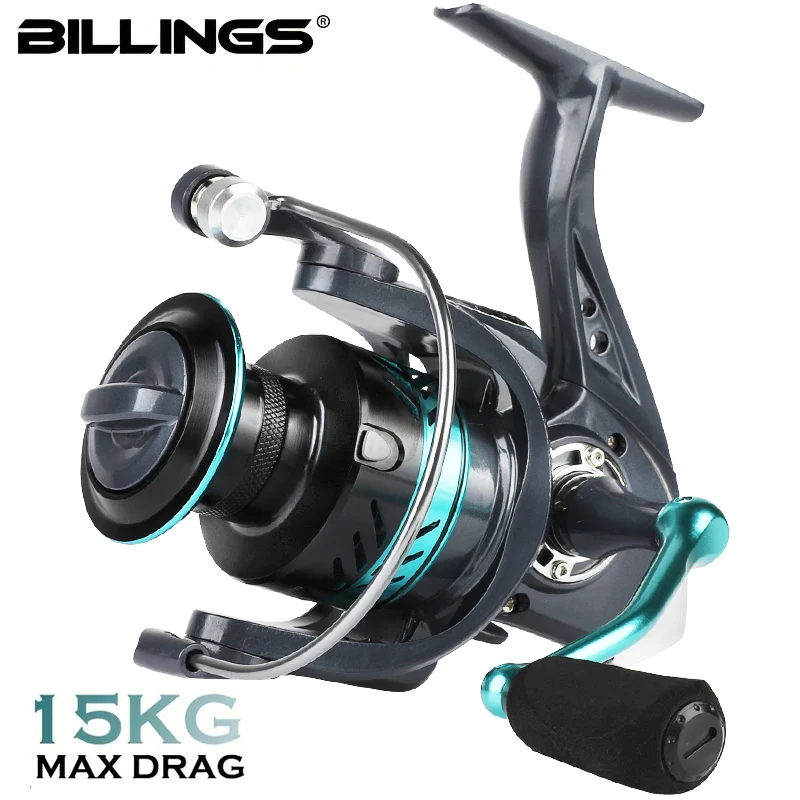 BILLINGS-carrete de pesca giratorio para agua dulce y salada, bobina de Metal CNC, relación de transmisión 1000: 1, arrastre máximo de 22lb, serie DK 7000 ~ 5,2